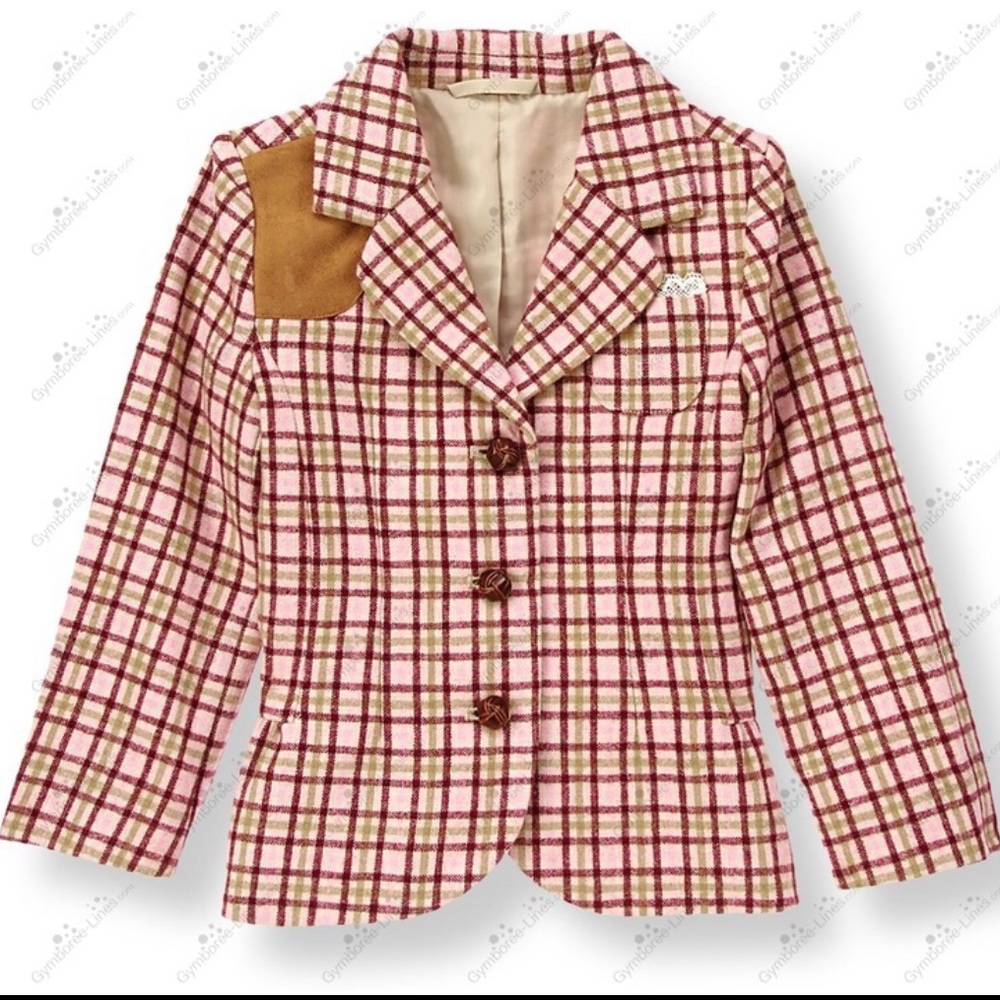 Janie and Jack Plaid Pink Blazer / Jacket Kids 10